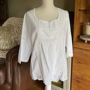 Eyelet blouse 100% Cotton